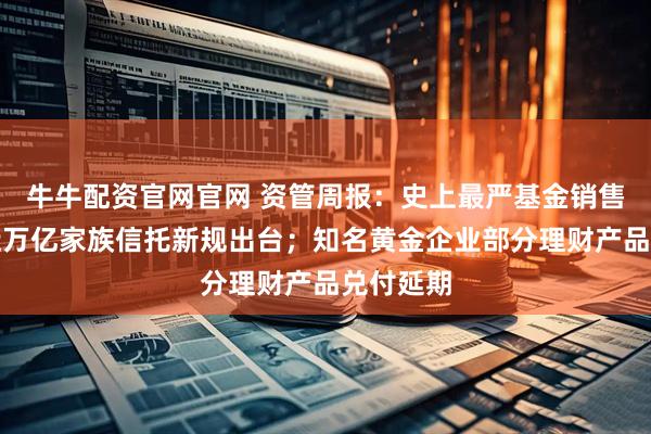 牛牛配资官网官网 资管周报：史上最严基金销售新规、近万亿家族信托新规出台；知名黄金企业部分理财产品兑付延期